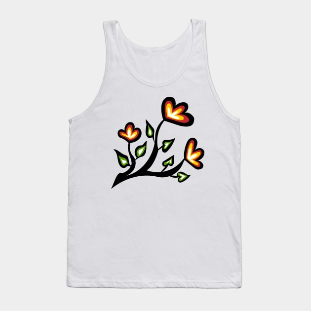 Four Directions Beadwork Flower Indigenous WAWEZHI CANADA Tank Top by WAWEZHI